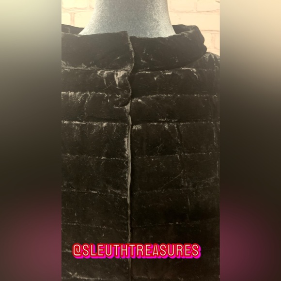 NWT Talbots Quilted Down-Filled Puffer Evening Jacket Black Velvet New Size 12 - Picture 2 of 6